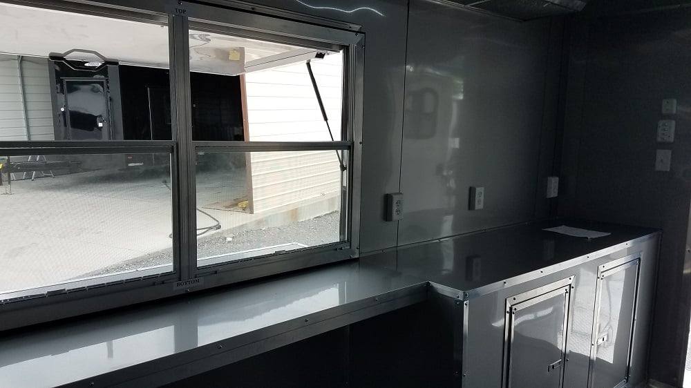 8.5' x 22' Cobalt Blue BBQ Porch Style Concession Food Trailer