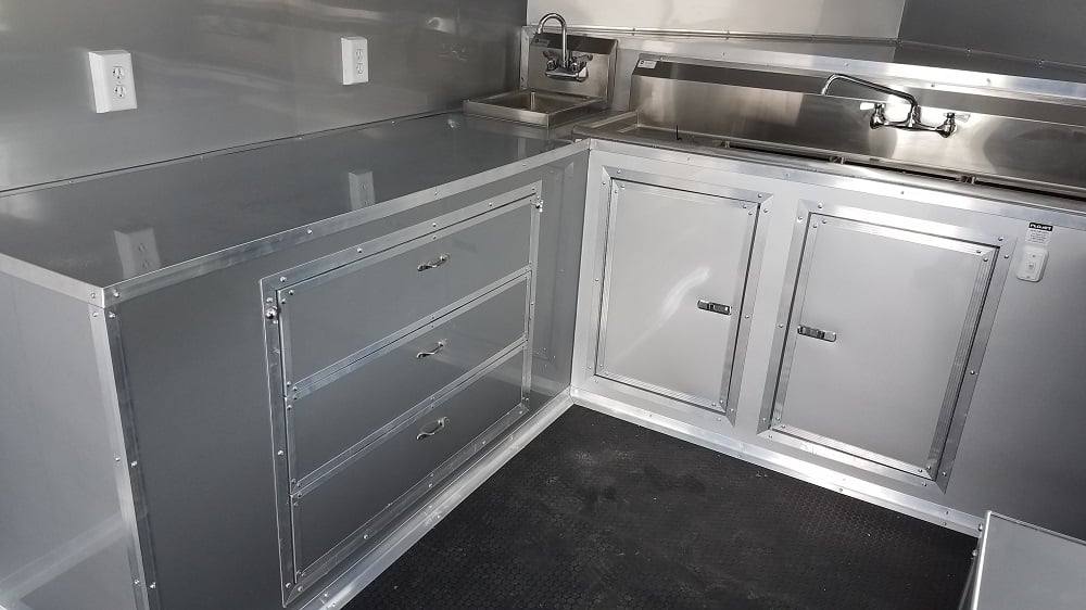 8.5' x 22' Cobalt Blue BBQ Porch Style Concession Food Trailer