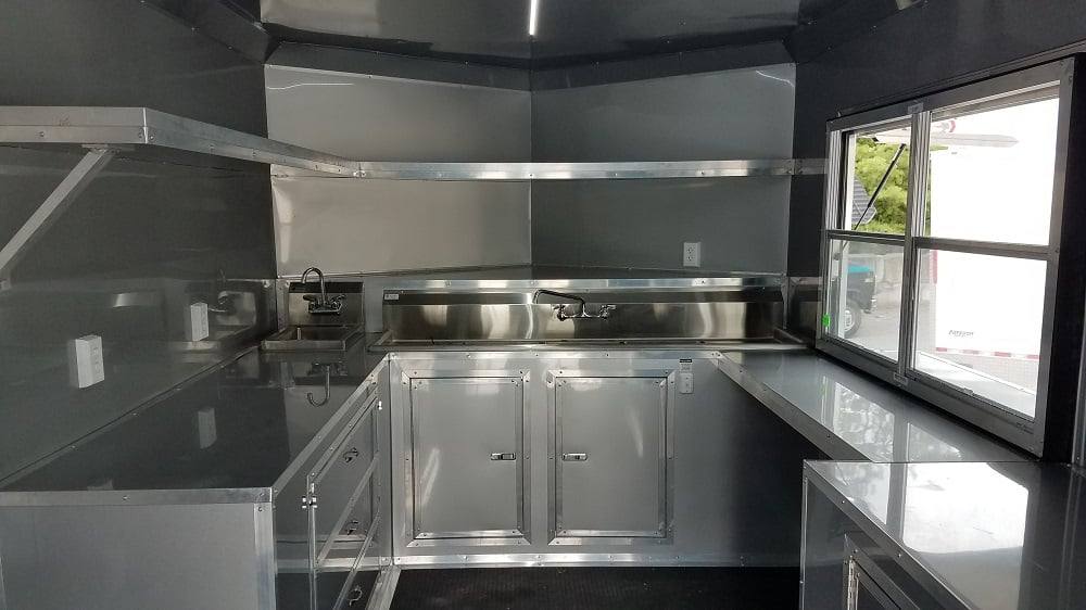 8.5' x 22' Cobalt Blue BBQ Porch Style Concession Food Trailer
