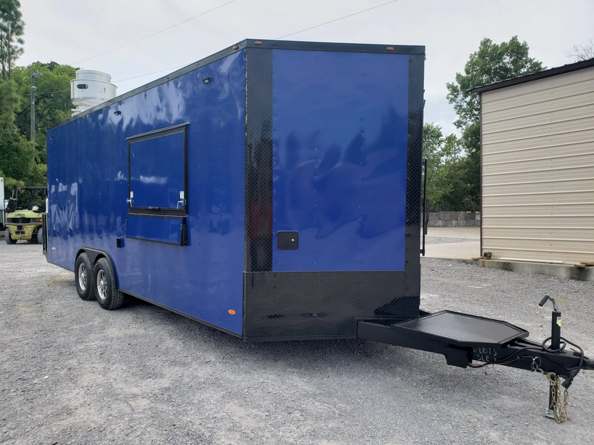 542-8.5-x-22-cobalt-blue-concession-food-trailer-with-restroom-and-appliances-12.webp 8.5' x 22' Cobalt Blue Concession Food Trailer with Restroom and Appliances