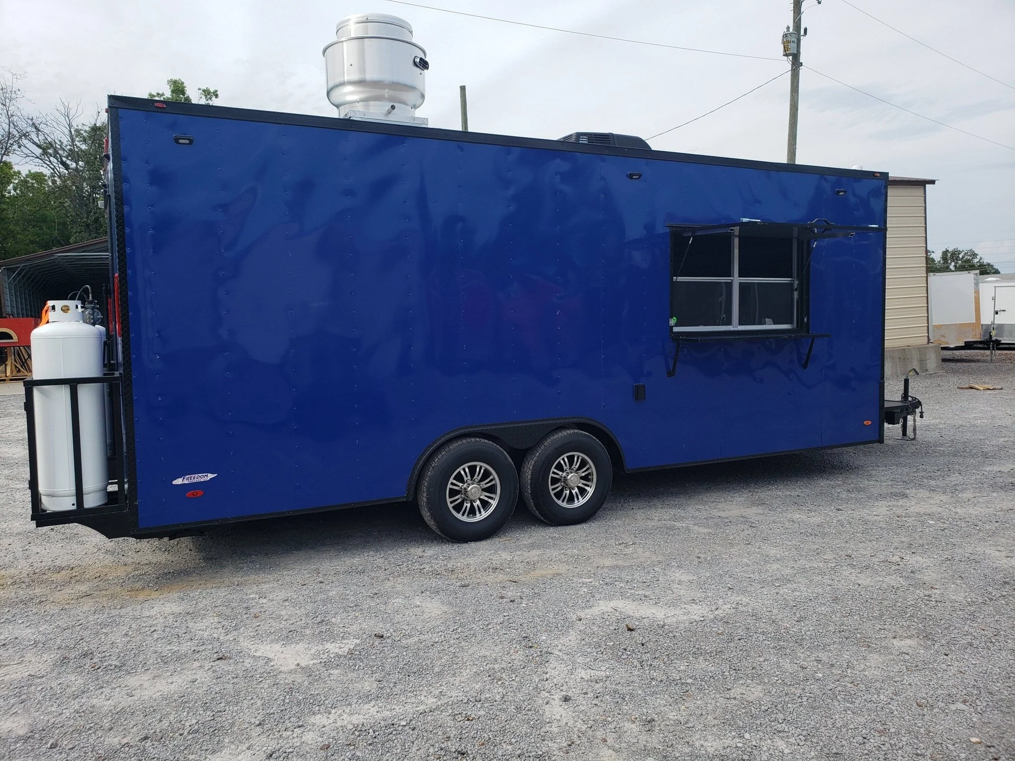 542-8.5-x-22-cobalt-blue-concession-food-trailer-with-restroom-and-appliances-13.webp 8.5' x 22' Cobalt Blue Concession Food Trailer with Restroom and Appliances