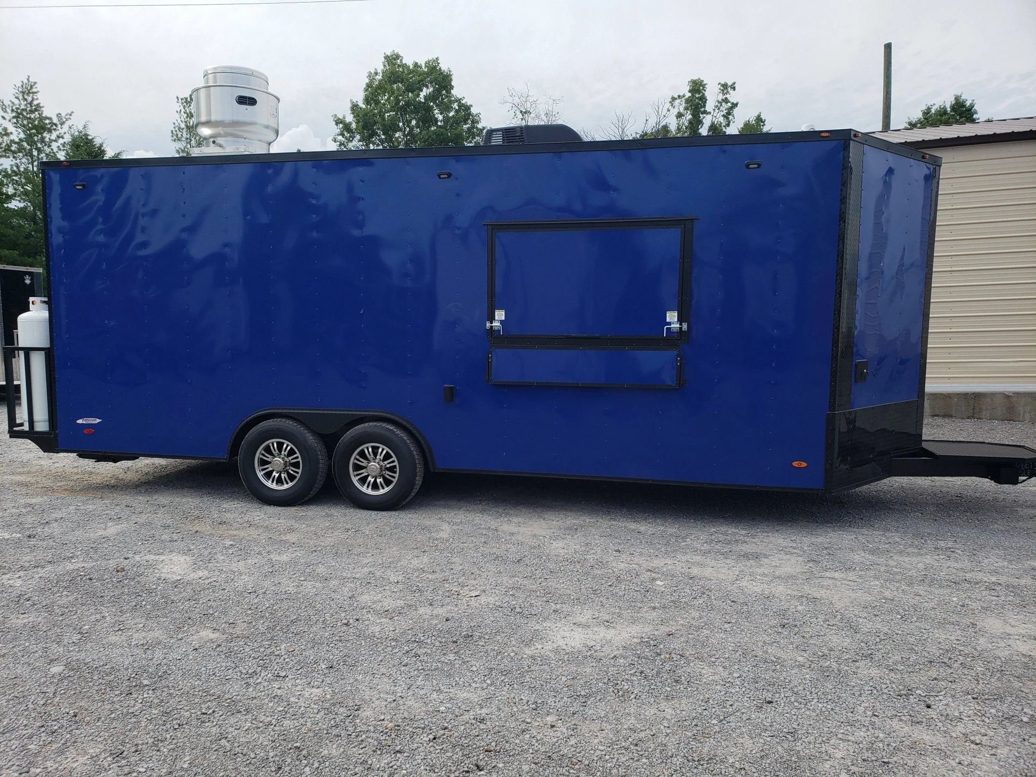 542-8.5-x-22-cobalt-blue-concession-food-trailer-with-restroom-and-appliances-14.webp 8.5' x 22' Cobalt Blue Concession Food Trailer with Restroom and Appliances