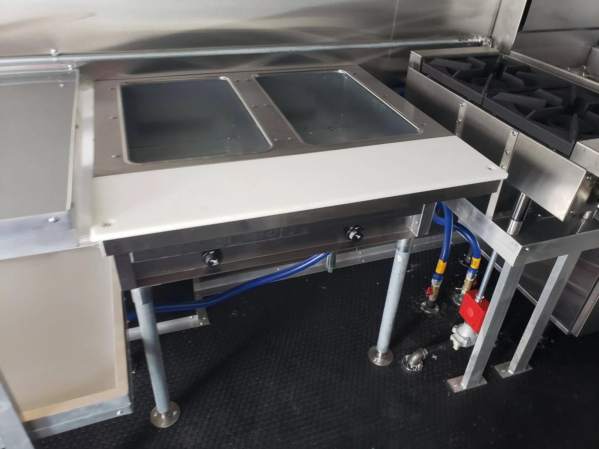 542-8.5-x-22-cobalt-blue-concession-food-trailer-with-restroom-and-appliances-8.webp 8.5' x 22' Cobalt Blue Concession Food Trailer with Restroom and Appliances