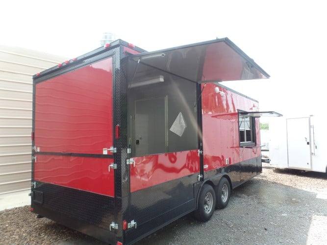 8.5' x 22' Concession BBQ Food Red Event Catering Trailer