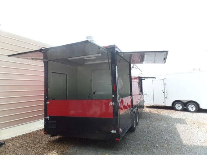 8.5' x 22' Concession BBQ Food Red Event Catering Trailer
