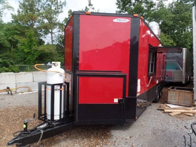 8.5' x 22' Concession BBQ Food Red Event Catering Trailer