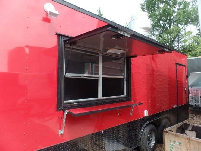 8.5' x 22' Concession BBQ Food Red Event Catering Trailer