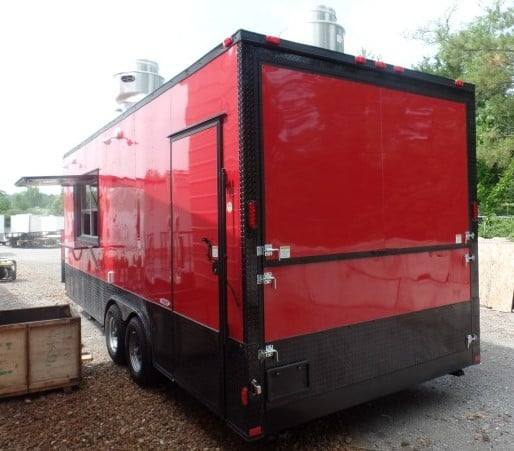8.5' x 22' Concession BBQ Food Red Event Catering Trailer