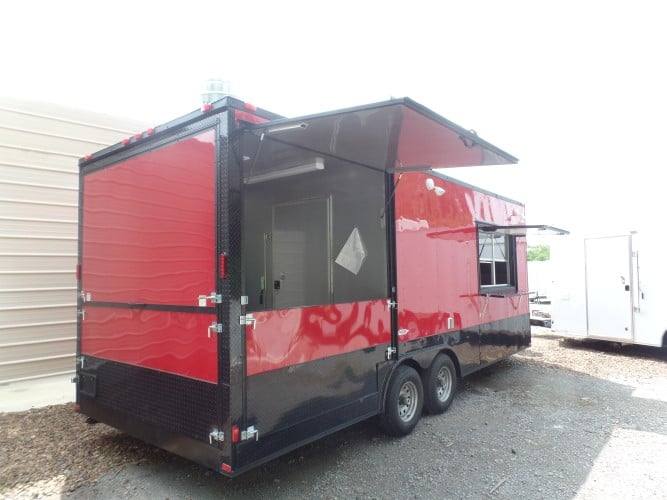 8.5' x 22' Concession BBQ Food Red Event Catering Trailer