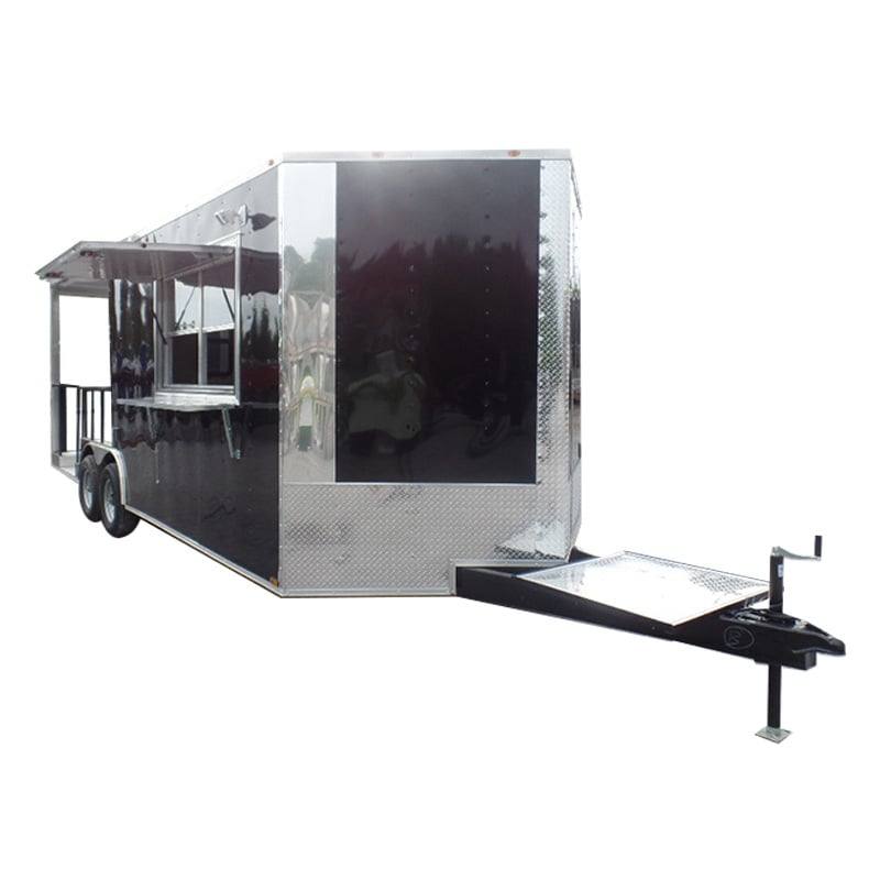 546-8.5-x-22-concession-bbq-food-trailer-black-with-appliances-1.jpg 8.5' x 22' Concession BBQ Food Trailer Black With Appliances