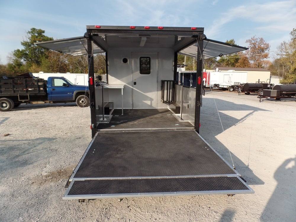 8.5' x 22' Concession BBQ Food Trailer Charcoal Grey/Green