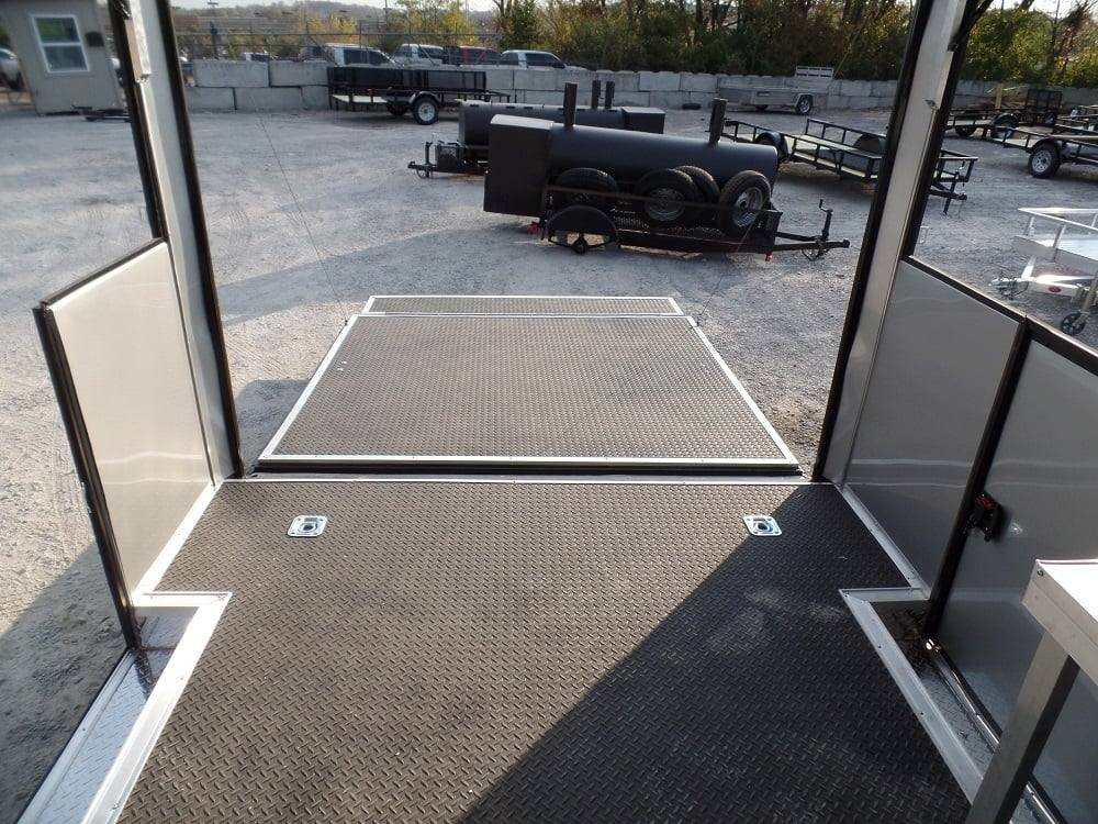 8.5' x 22' Concession BBQ Food Trailer Charcoal Grey/Green