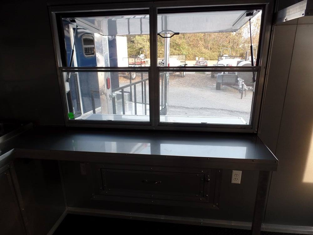 8.5' x 22' Concession BBQ Food Trailer Charcoal Grey/Green