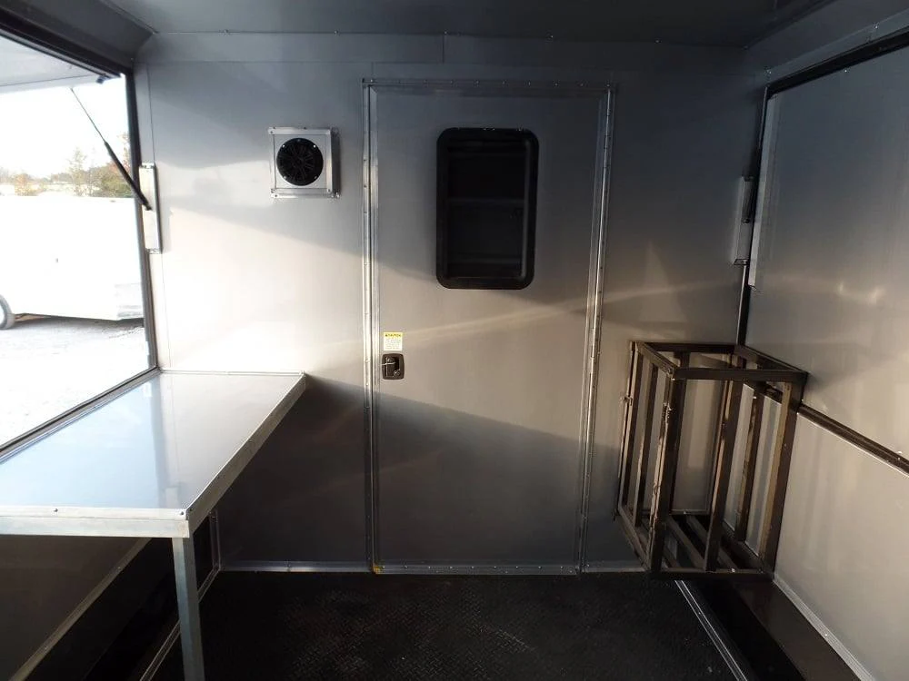 8.5' x 22' Concession BBQ Food Trailer Charcoal Grey/Green