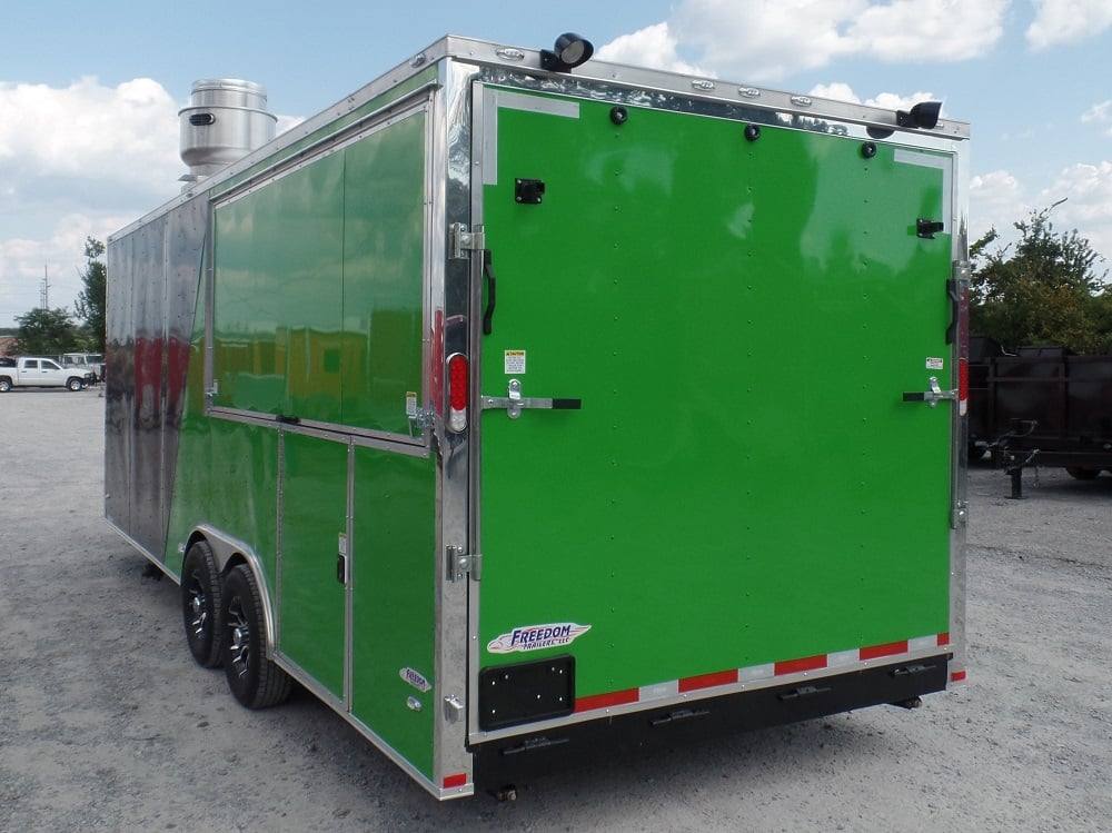 8.5' x 22' Concession BBQ Food Trailer Grey/Green With Appliances