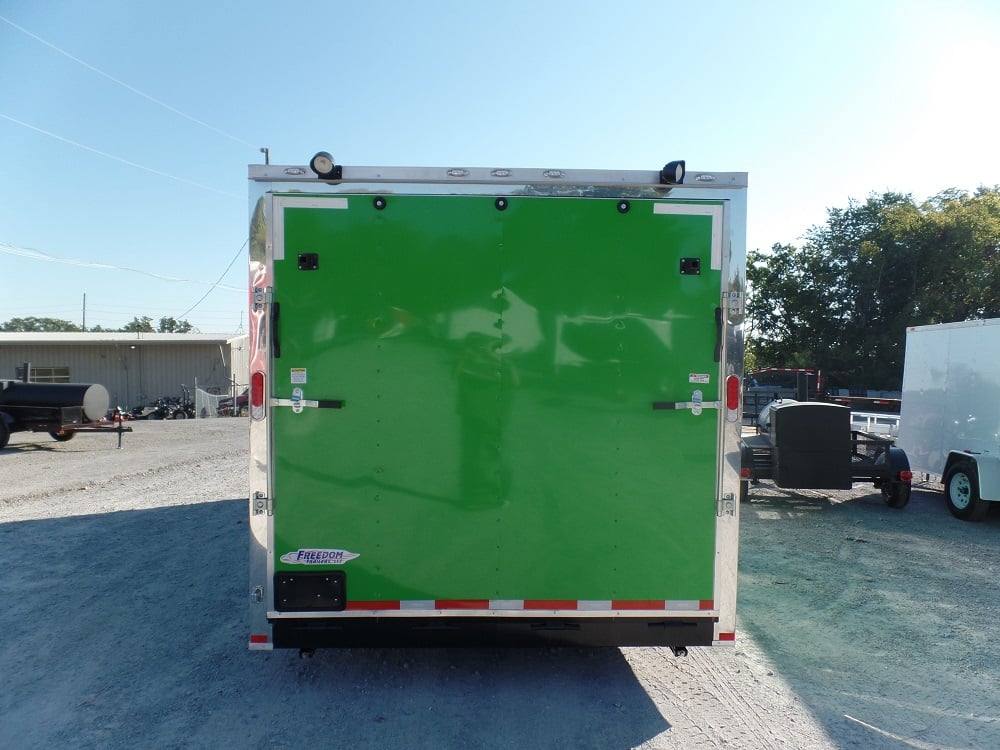 8.5' x 22' Concession BBQ Food Trailer Grey/Green With Appliances