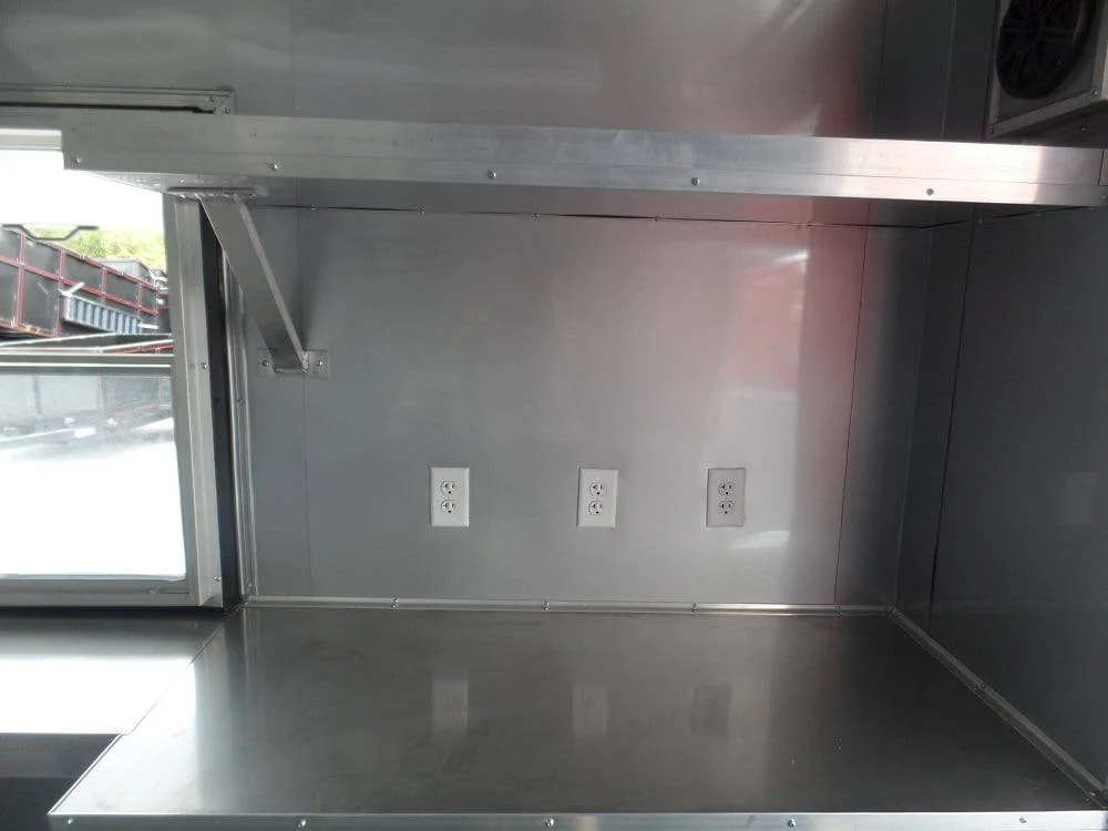 8.5' x 22' Concession BBQ Food Trailer Grey/Green With Appliances