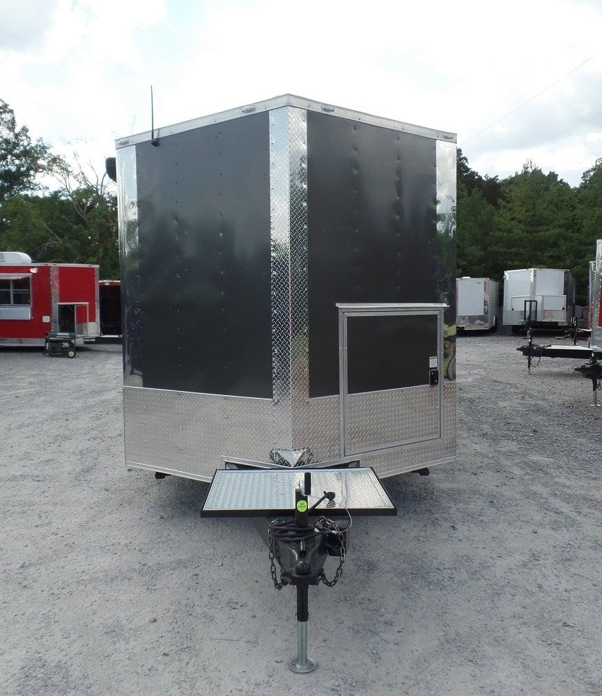 8.5' x 22' Concession BBQ Food Trailer Grey/Green With Appliances