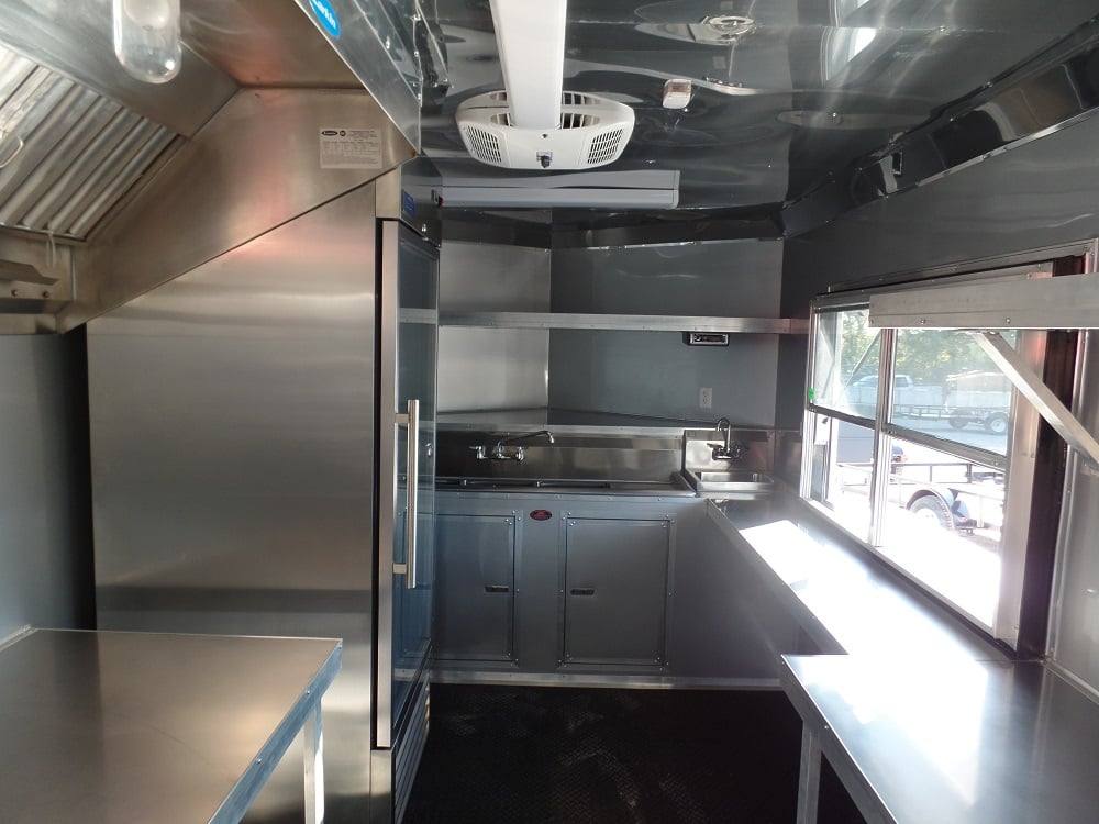 8.5' x 22' Concession BBQ Food Trailer Grey/Green With Appliances