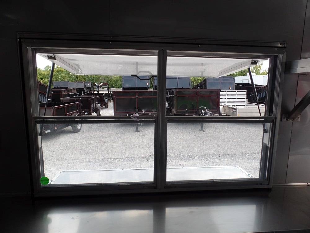 8.5' x 22' Concession BBQ Food Trailer Grey/Green With Appliances