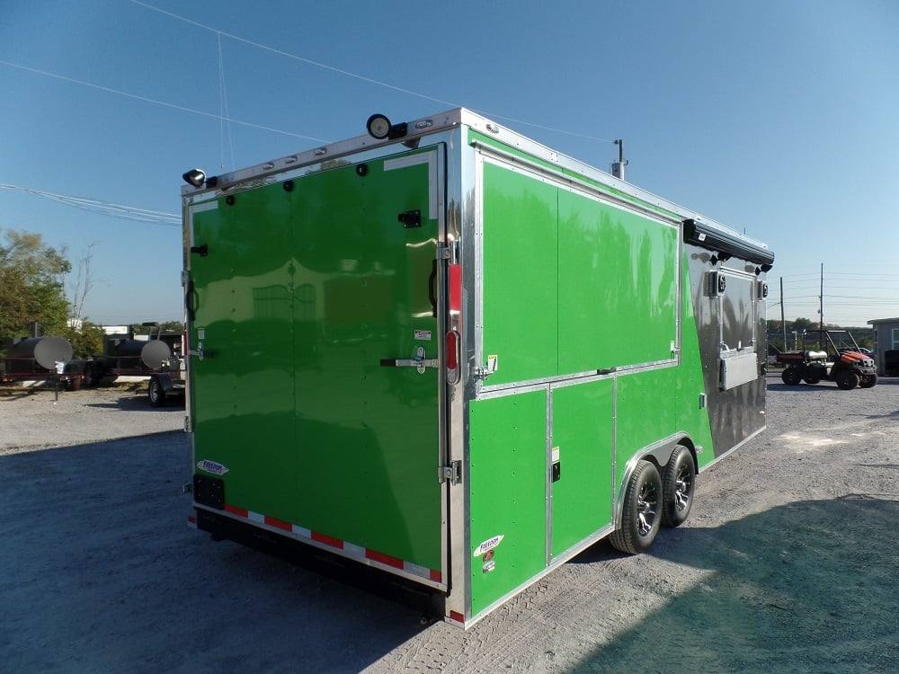 8.5' x 22' Concession BBQ Food Trailer Grey/Green With Appliances