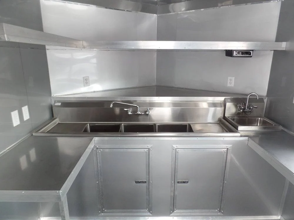 8.5' x 22' Concession BBQ Food Trailer Grey/Green With Appliances