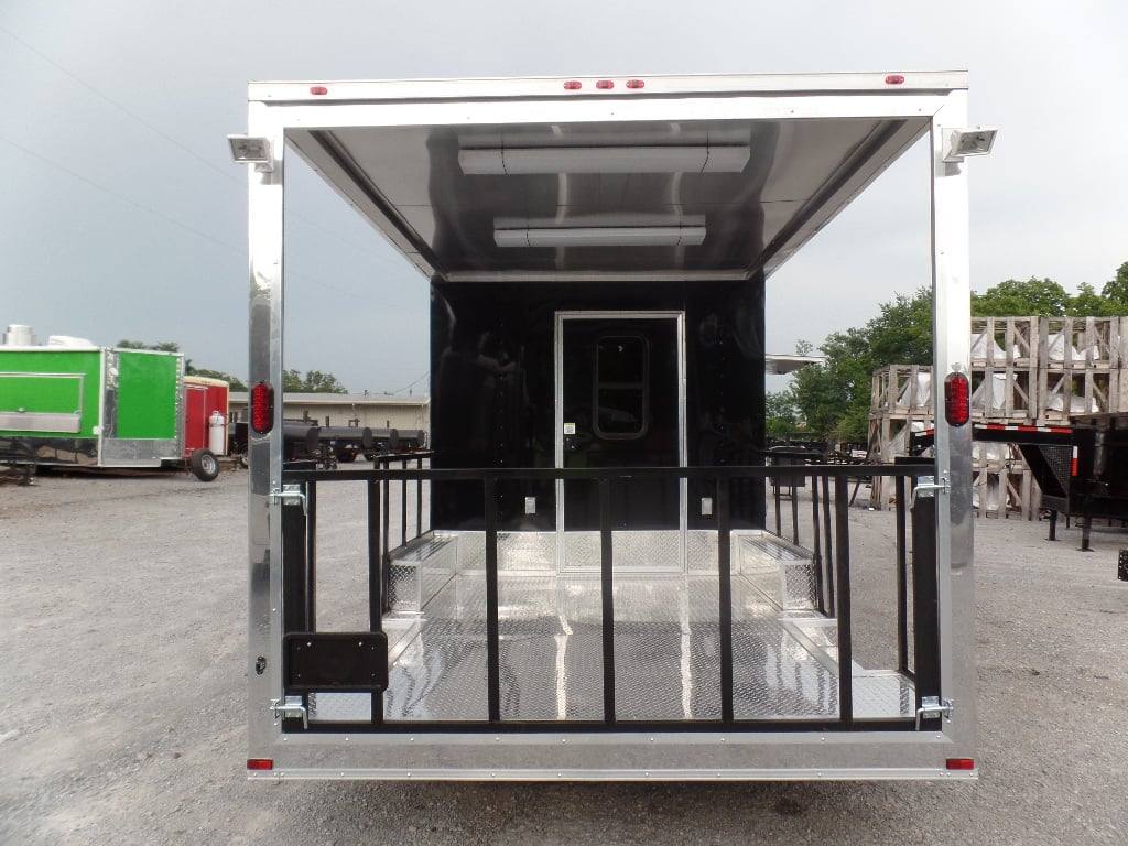 550-8.5-x-22-concession-food-trailer-black-bbq-event-11.jpg 8.5' x 22' Concession Food Trailer Black BBQ Event