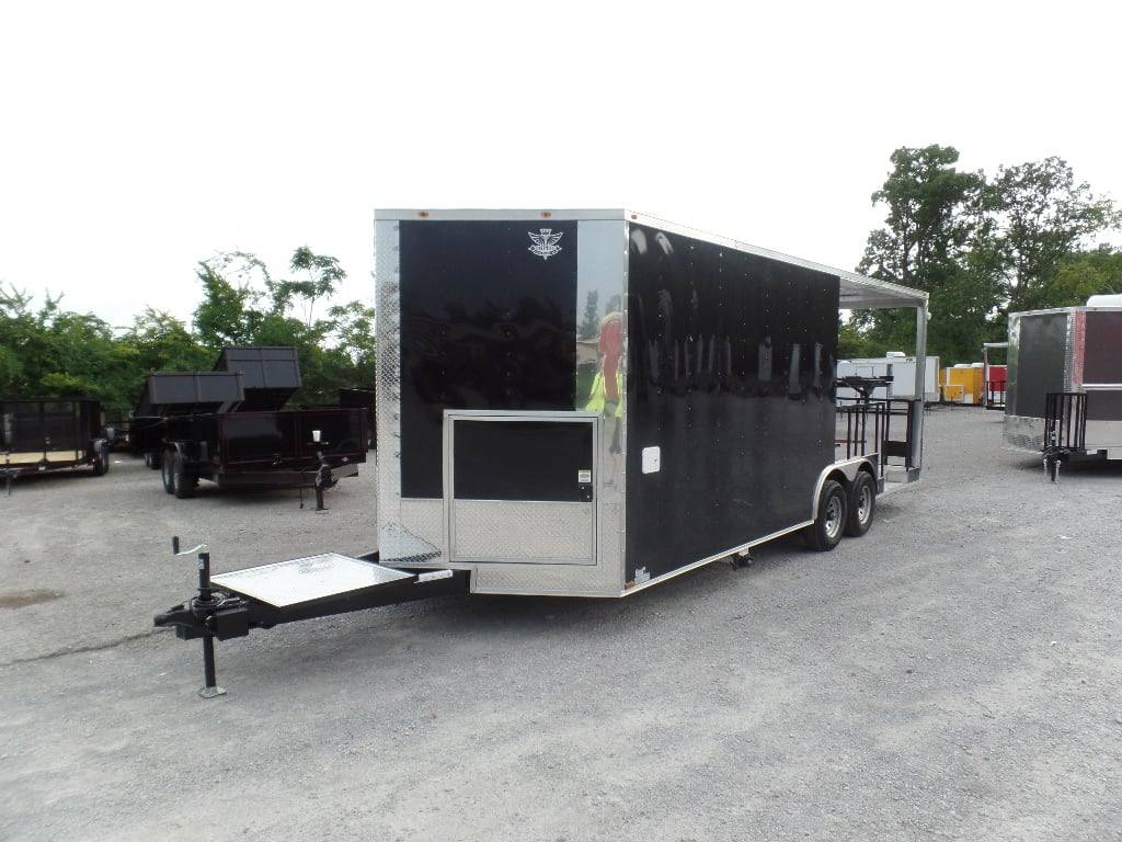 550-8.5-x-22-concession-food-trailer-black-bbq-event-12.jpg 8.5' x 22' Concession Food Trailer Black BBQ Event