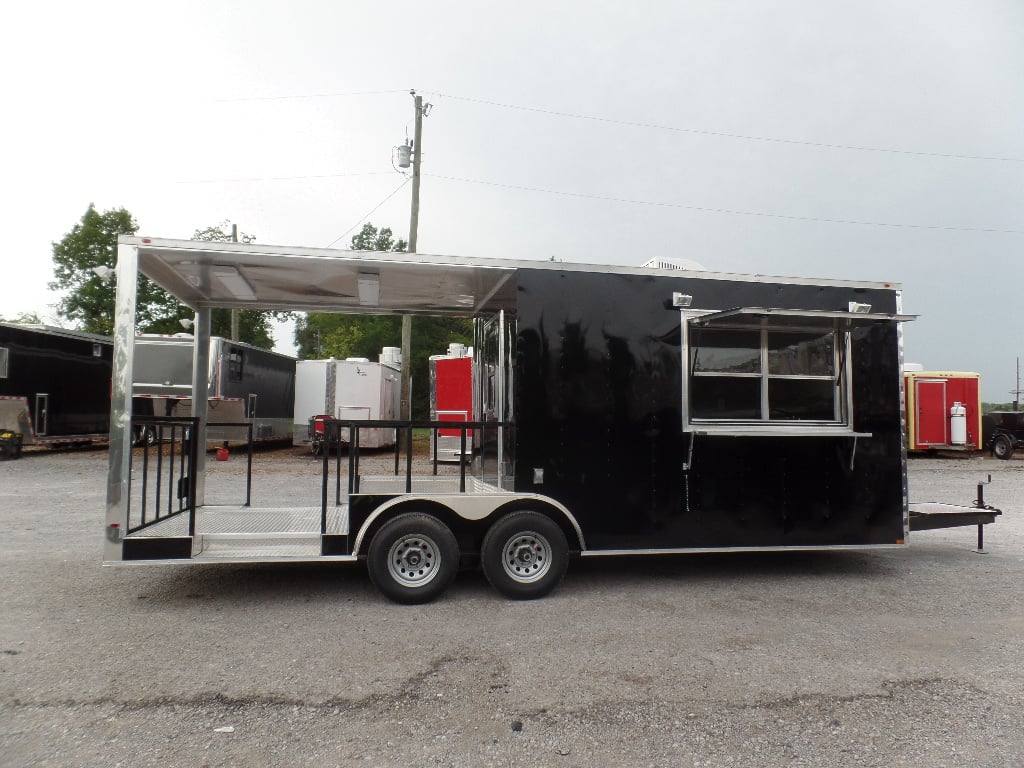 550-8.5-x-22-concession-food-trailer-black-bbq-event-25.jpg 8.5' x 22' Concession Food Trailer Black BBQ Event