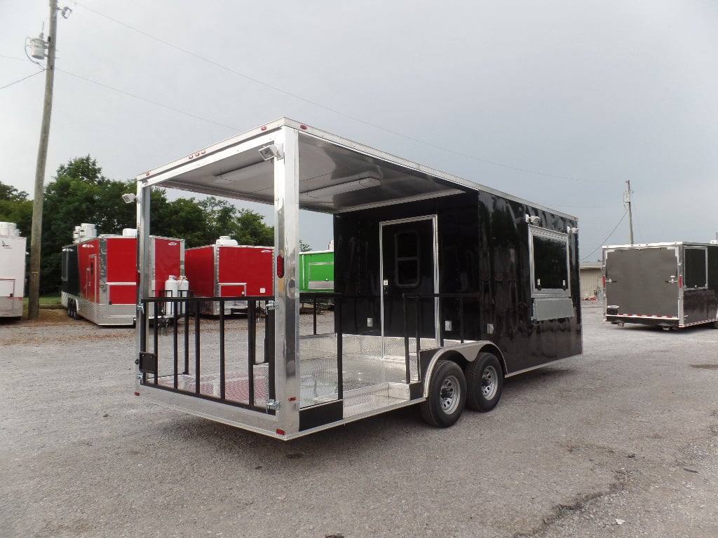 550-8.5-x-22-concession-food-trailer-black-bbq-event-9.jpg 8.5' x 22' Concession Food Trailer Black BBQ Event