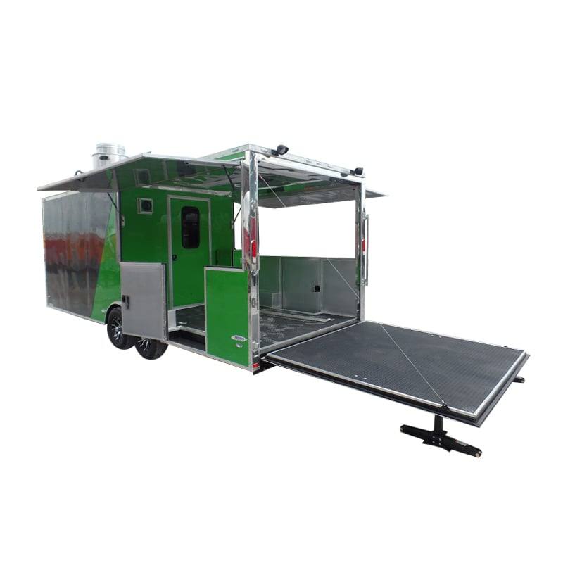 551-8.5-x-22-concession-food-trailer-grey-green-bbq-event-catering-1.jpg 8.5' x 22' Concession Food Trailer Grey/Green BBQ Event Catering