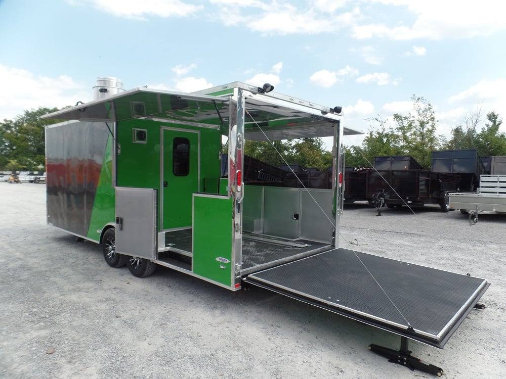 551-8.5-x-22-concession-food-trailer-grey-green-bbq-event-catering-6.jpg 8.5' x 22' Concession Food Trailer Grey/Green BBQ Event Catering