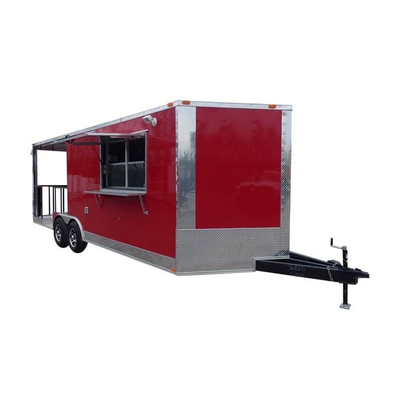 8.5' x 22' Concession Food Trailer Red BBQ Catering Event
