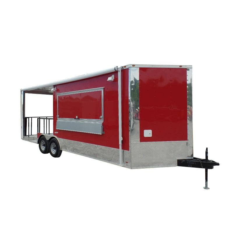 553-8.5-x-22-concession-food-trailer-red-bbq-event-catering-1.jpg 8.5' x 22' Concession Food Trailer Red BBQ Event Catering