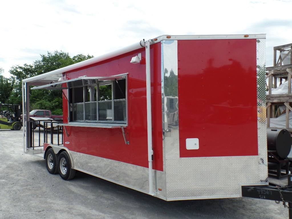 553-8.5-x-22-concession-food-trailer-red-bbq-event-catering-11.jpg 8.5' x 22' Concession Food Trailer Red BBQ Event Catering