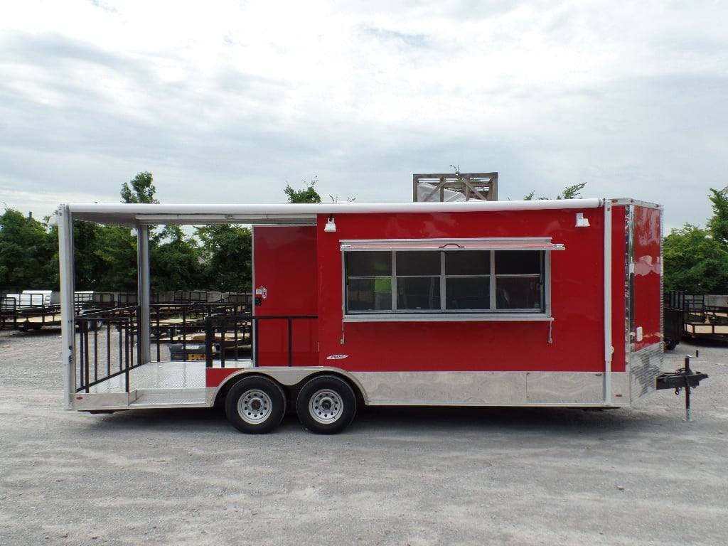 553-8.5-x-22-concession-food-trailer-red-bbq-event-catering-13.jpg 8.5' x 22' Concession Food Trailer Red BBQ Event Catering