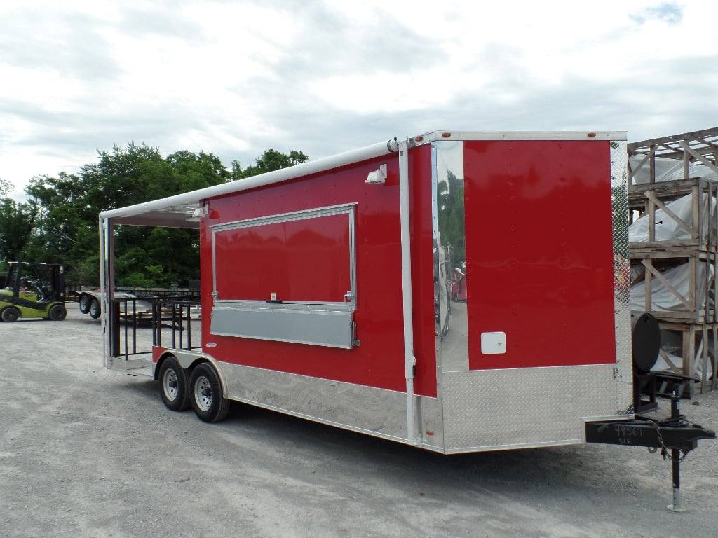 553-8.5-x-22-concession-food-trailer-red-bbq-event-catering-15.jpg 8.5' x 22' Concession Food Trailer Red BBQ Event Catering