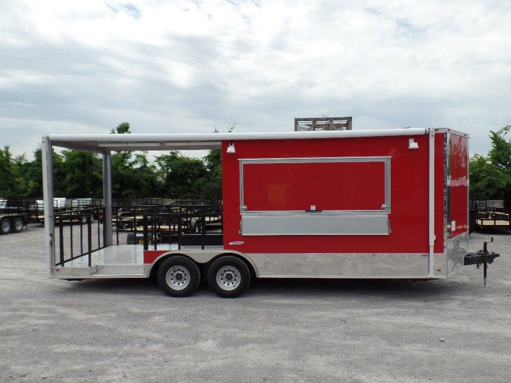 553-8.5-x-22-concession-food-trailer-red-bbq-event-catering-25.jpg 8.5' x 22' Concession Food Trailer Red BBQ Event Catering