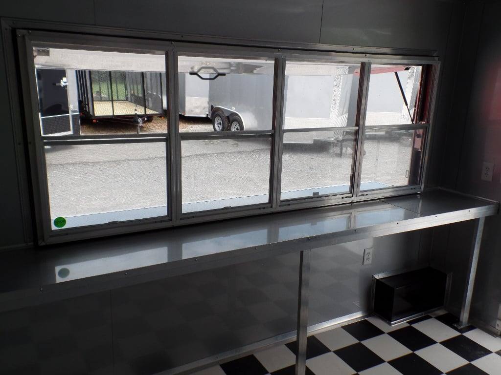 553-8.5-x-22-concession-food-trailer-red-bbq-event-catering-5.jpg 8.5' x 22' Concession Food Trailer Red BBQ Event Catering