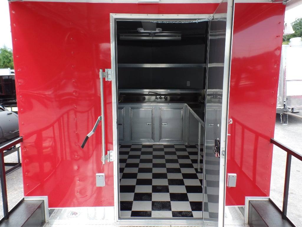 553-8.5-x-22-concession-food-trailer-red-bbq-event-catering-6.jpg 8.5' x 22' Concession Food Trailer Red BBQ Event Catering