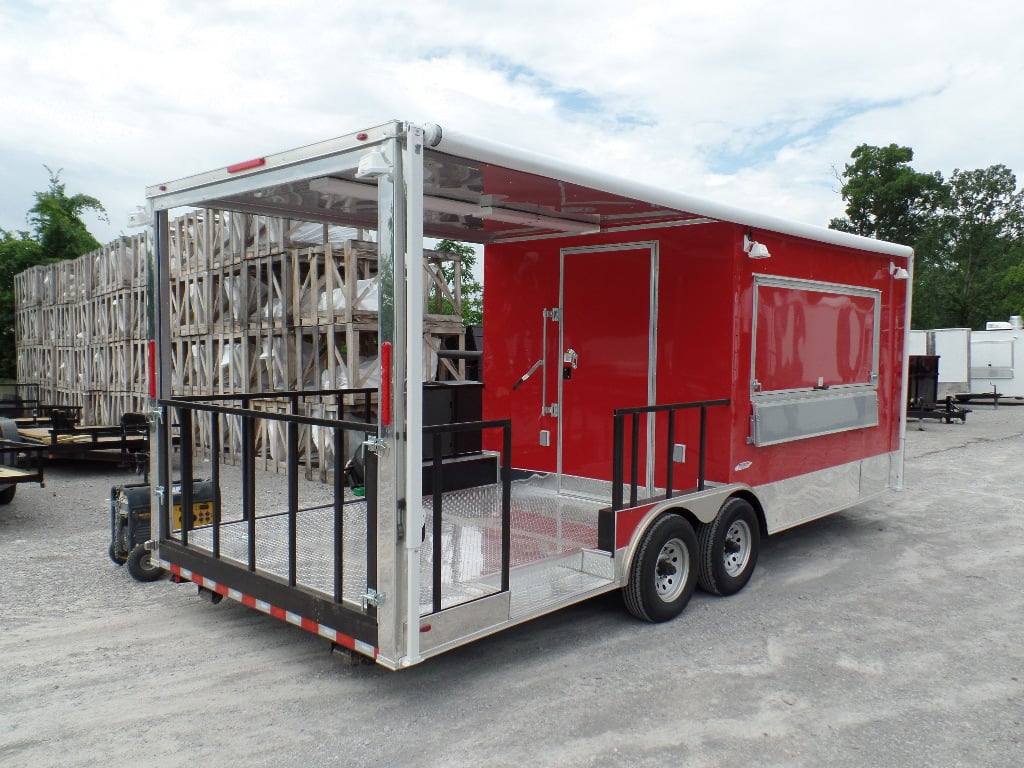 553-8.5-x-22-concession-food-trailer-red-bbq-event-catering-7.jpg 8.5' x 22' Concession Food Trailer Red BBQ Event Catering