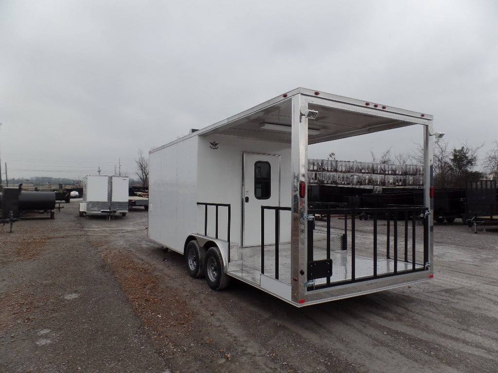 554-8.5-x-22-concession-food-trailer-white-catering-event-4.jpg 8.5' x 22' Concession Food Trailer White Catering Event