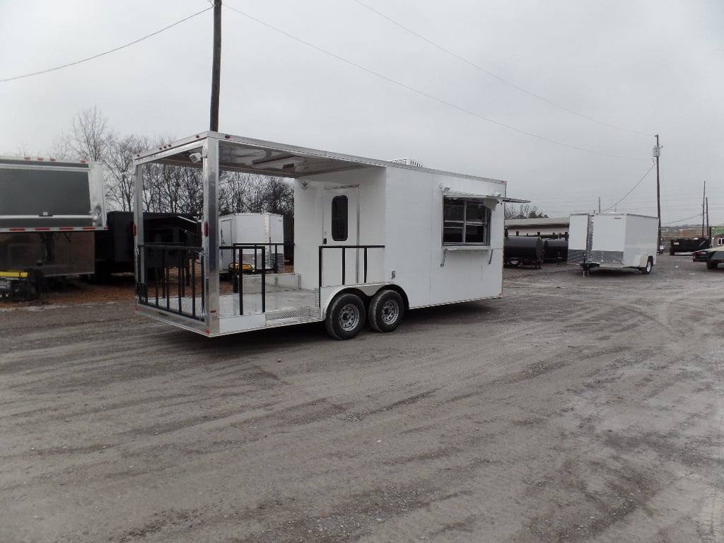 554-8.5-x-22-concession-food-trailer-white-catering-event-9.jpg 8.5' x 22' Concession Food Trailer White Catering Event
