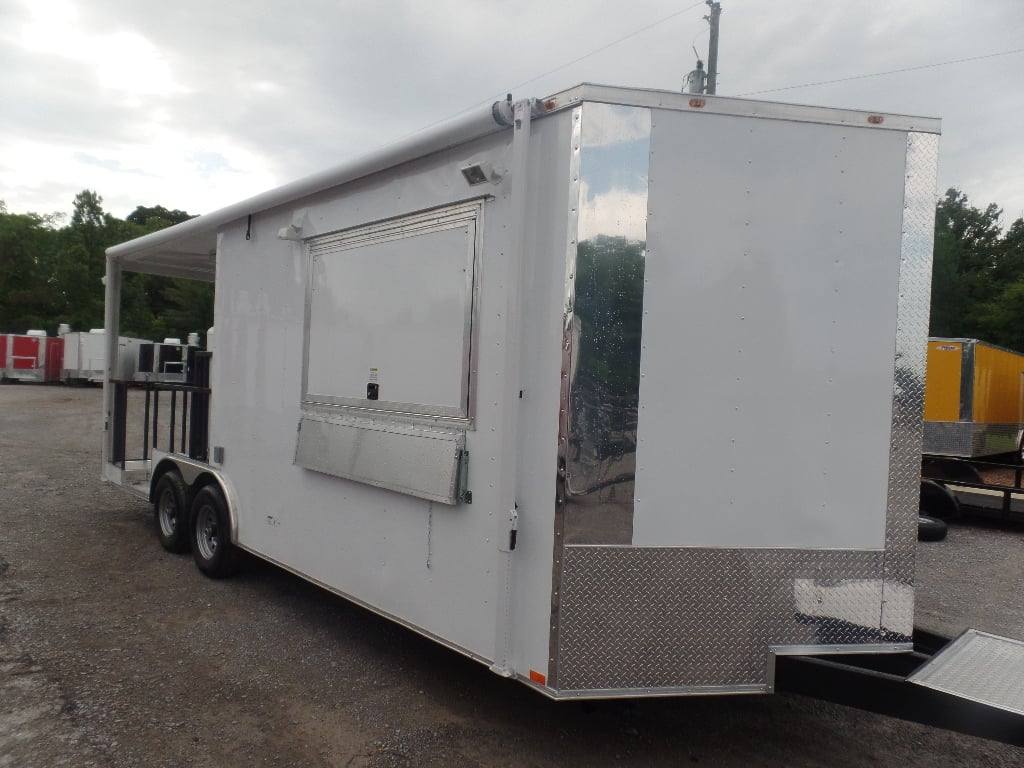 555-8.5-x-22-concession-food-white-bbq-porch-trailer-with-appliances-23.jpg 8.5' x 22' Concession Food White BBQ Porch Trailer With Appliances