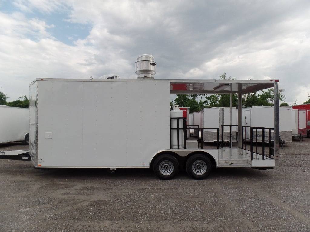 555-8.5-x-22-concession-food-white-bbq-porch-trailer-with-appliances-9.jpg 8.5' x 22' Concession Food White BBQ Porch Trailer With Appliances