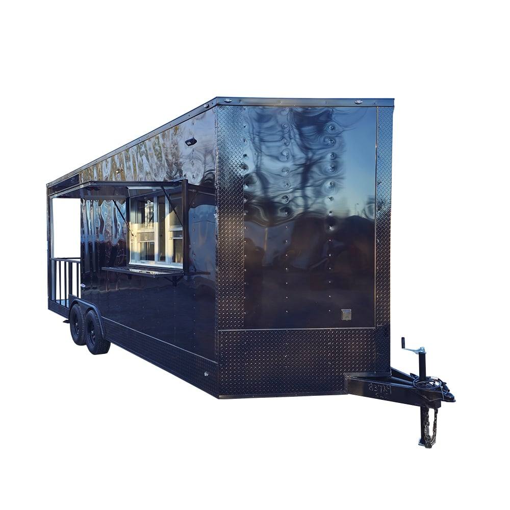 559-8.5-x-22-concession-trailer-black-bbq-food-event-catering-1.jpg 8.5' X 22' Concession Trailer Black BBQ Food Event Catering