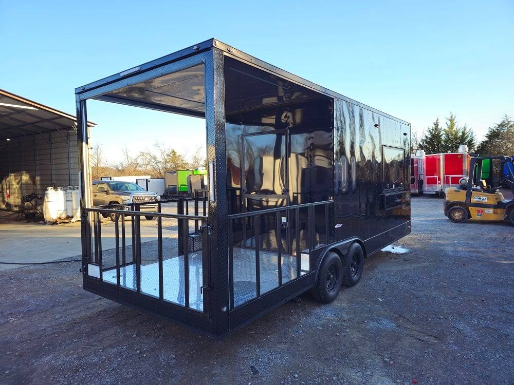 559-8.5-x-22-concession-trailer-black-bbq-food-event-catering-10.jpg 8.5' X 22' Concession Trailer Black BBQ Food Event Catering