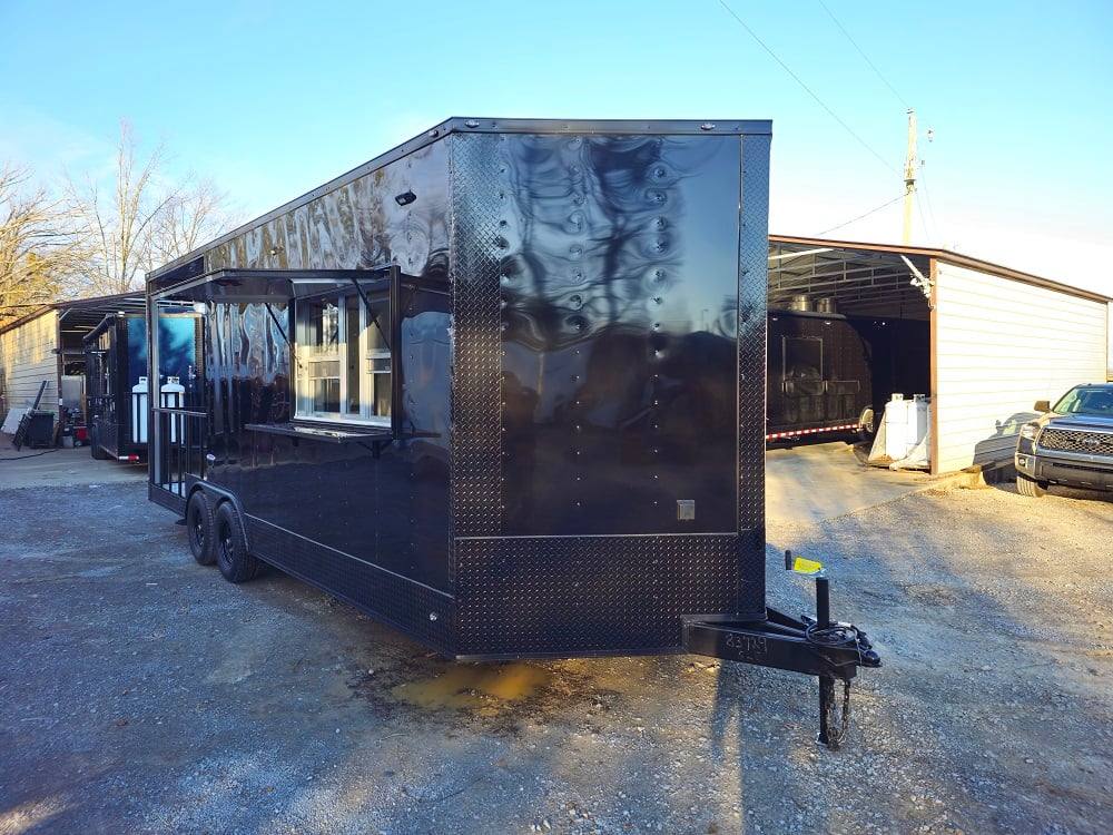 559-8.5-x-22-concession-trailer-black-bbq-food-event-catering-14.jpg 8.5' X 22' Concession Trailer Black BBQ Food Event Catering