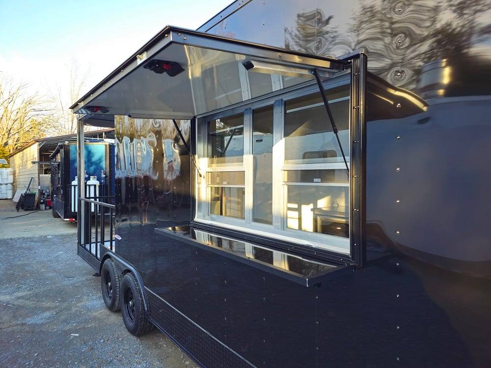 559-8.5-x-22-concession-trailer-black-bbq-food-event-catering-15.jpg 8.5' X 22' Concession Trailer Black BBQ Food Event Catering