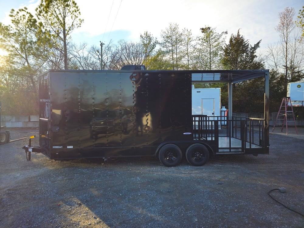 559-8.5-x-22-concession-trailer-black-bbq-food-event-catering-7.jpg 8.5' X 22' Concession Trailer Black BBQ Food Event Catering